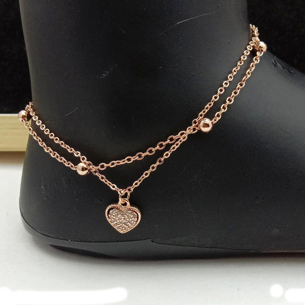 SP Jewellery Rose Gold Plated Austrian Stone Payal / Anklet