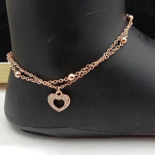 SP Jewellery Rose Gold Plated Austrian Stone Payal / Anklet