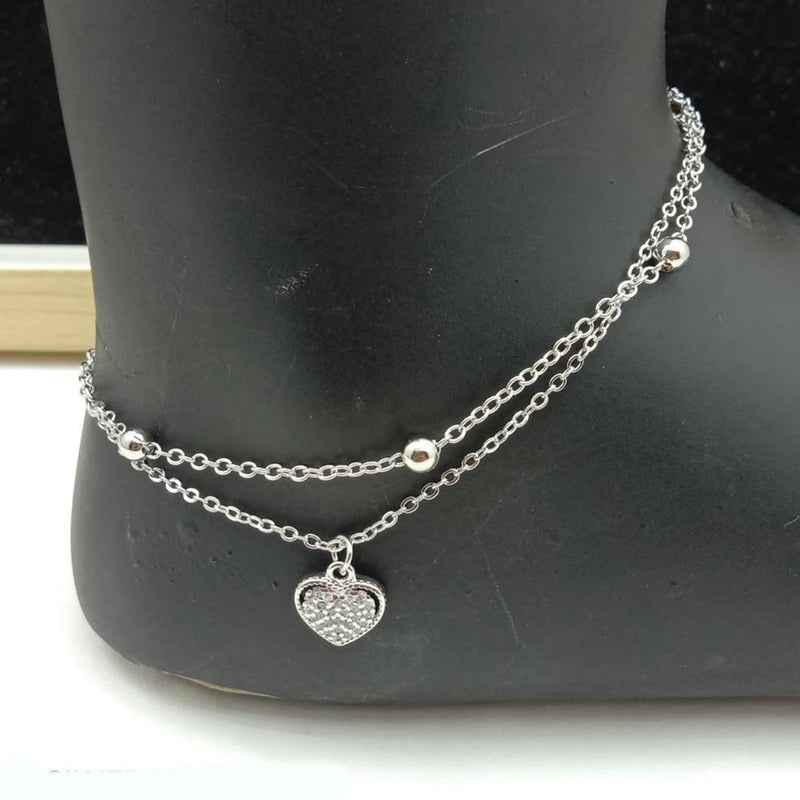 SP Jewellery Silver Plated Austrian Stone Payal / Anklet