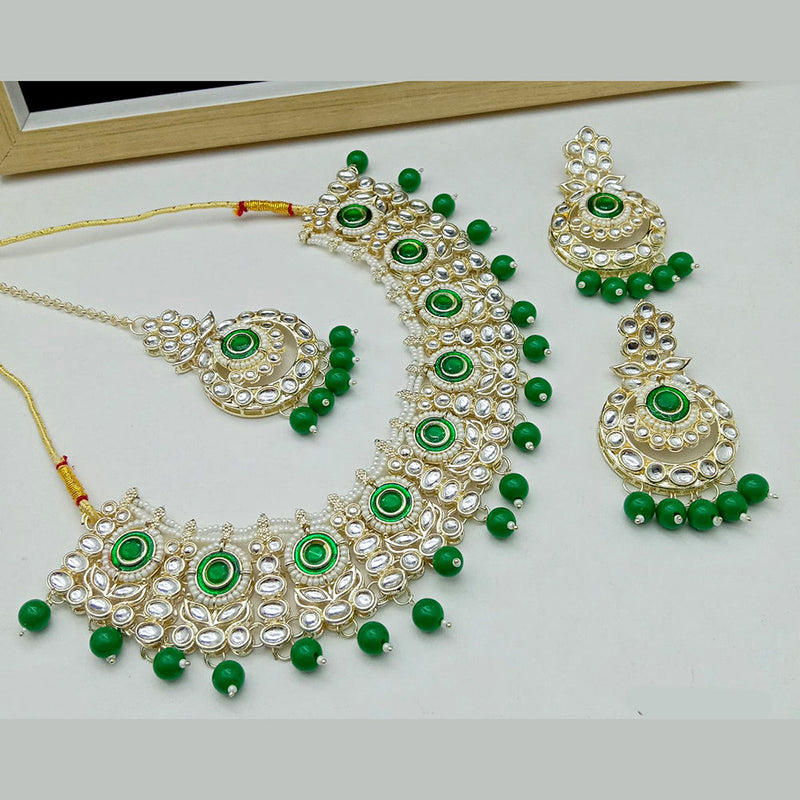 SP Jewellery Gold Plated Kundan Stone Necklace Set