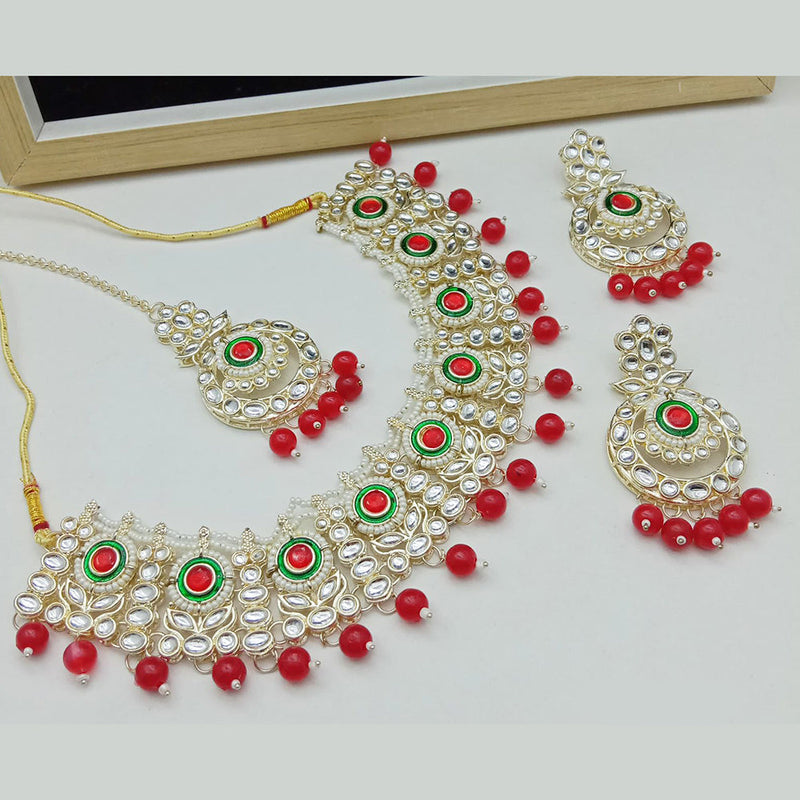 SP Jewellery Gold Plated Kundan Stone Necklace Set