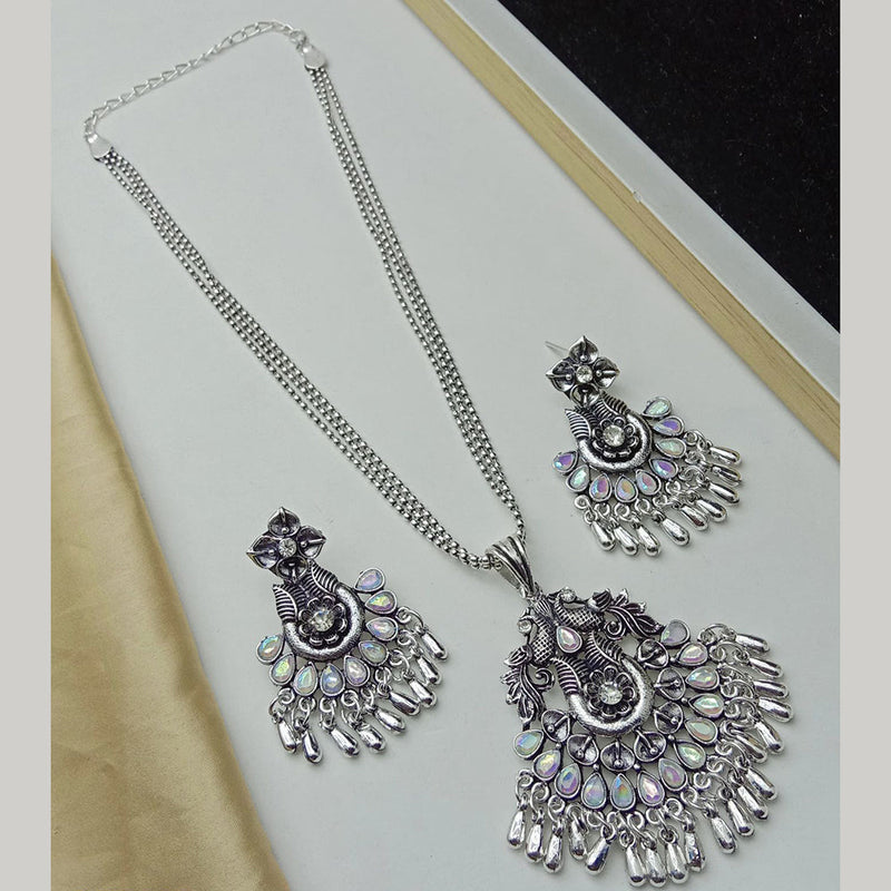 SP Jewellery Oxidised Plated Pendant Set