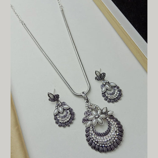 SP Jewellery Antique Silver Plated Chain Pendant Set