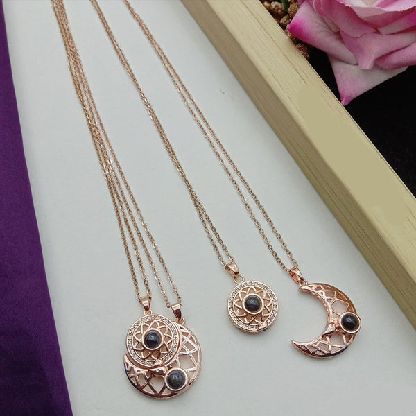 SP Jewellery Rose Gold Plated Chain Pendant (Assorted Design)