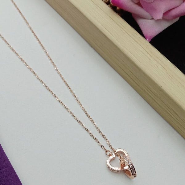 SP Jewellery Rose Gold Plated Austrian Stone  Chain Pendant