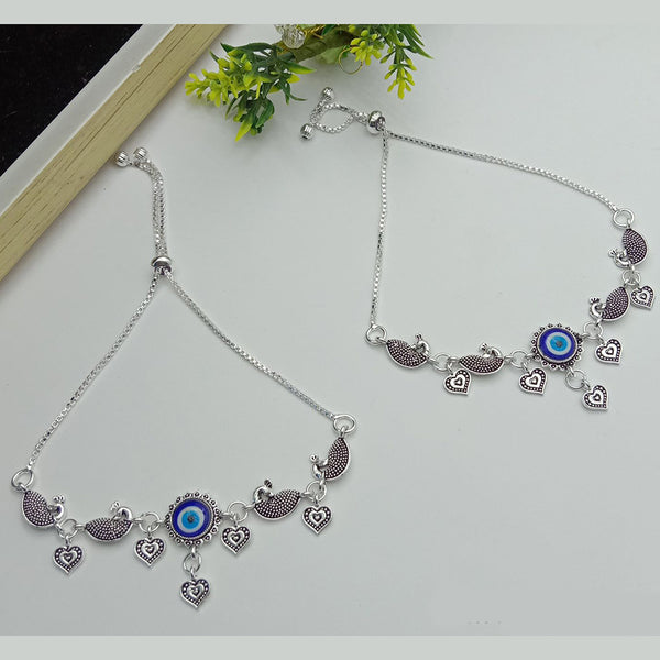 SP Jewellery '' Evil Eye'' Sliver Plated Peacock Payal / Anklet