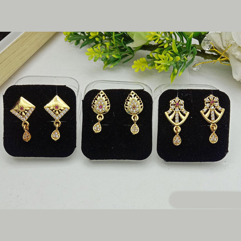 SP Jewellery Gold Plated Austrian Stone Dangler Earrings Combo