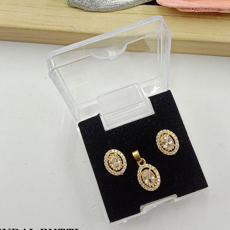 SP Jewellery Gold Plated Austrian Stone Pendant Set