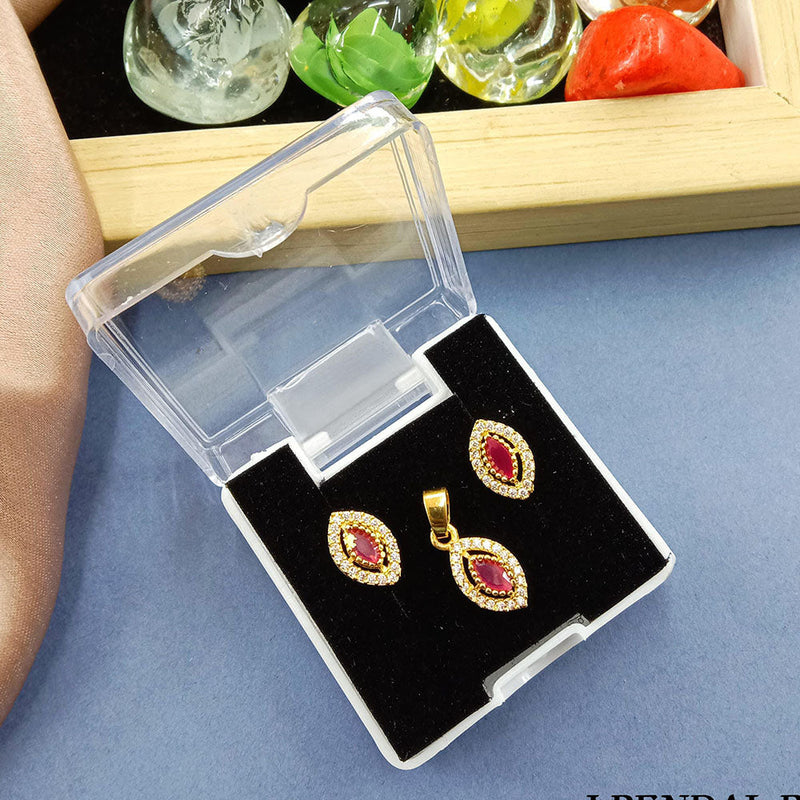 SP Jewellery Gold Plated Austrian Stone Pendant Set