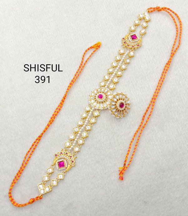 SP Jewellery  Gold Plated  Kundan Stone And  Pearls  Sheeshphool