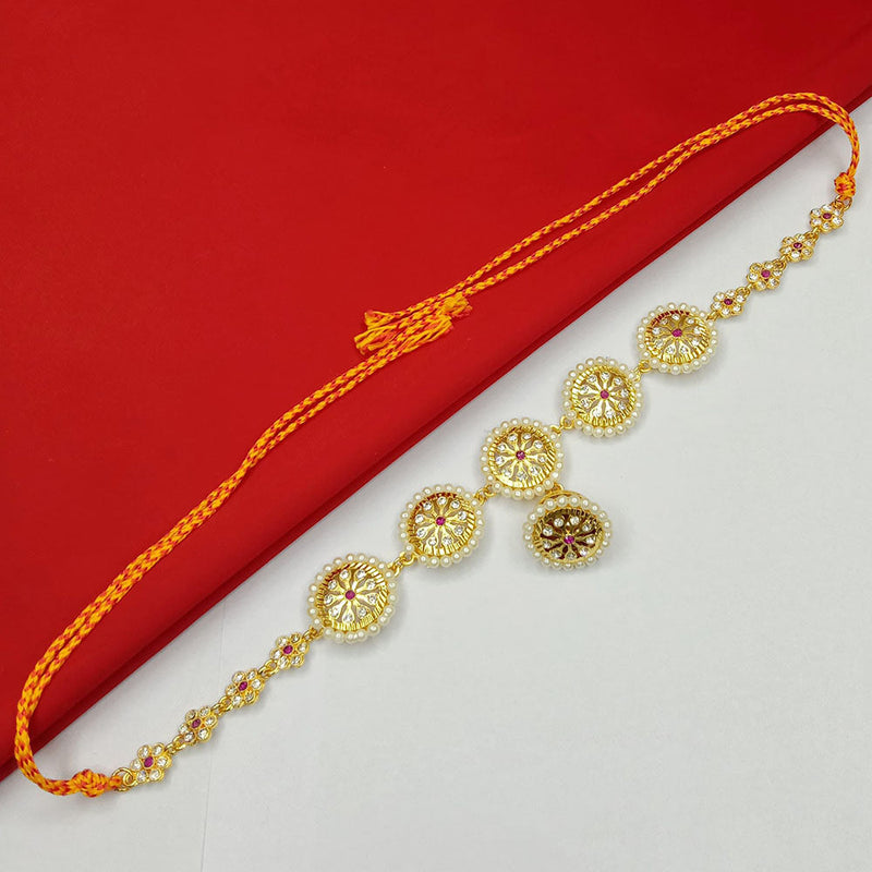 SP Jewellery Gold Plated Austrian Stone And  Pearls Sheeshphool