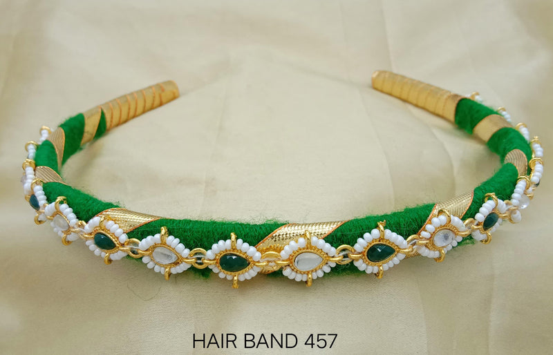 SP Jewellery Gold Plated Crystal Stone And Pearls Hair Band