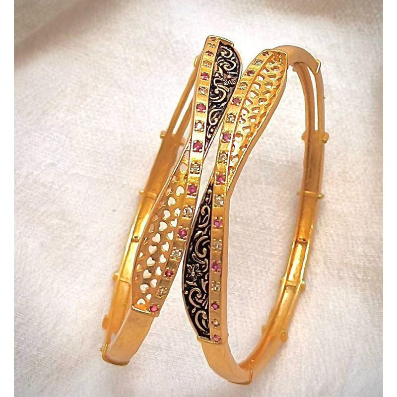 SP Jewellery Gold Plated Austrian Stone Bangle Set