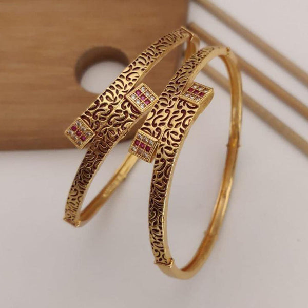 SP Jewellery Gold Plated Austrian Stone Bangle Set