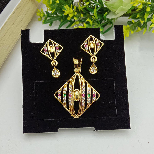 SP Jewellery Gold Plated Austrian Stone Pendant Set