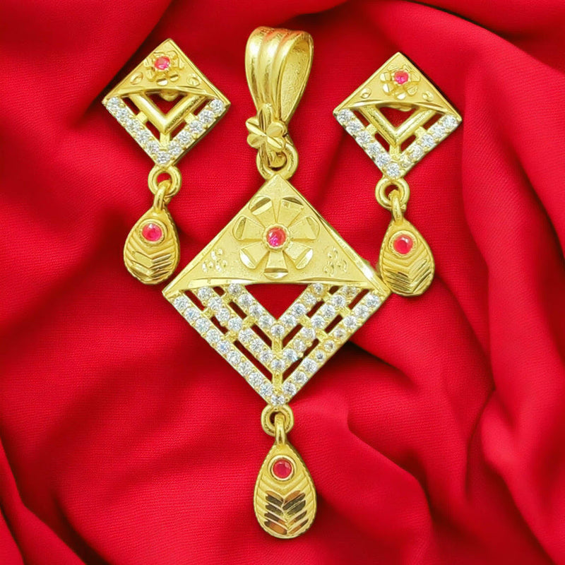 SP Jewellery Gold Plated Austrian Stone Pendant Set