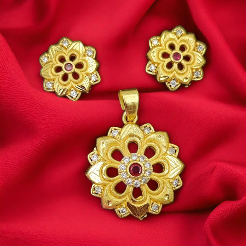 SP Jewellery Gold Plated Austrian Stone Pendant Set