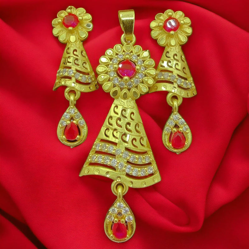 SP Jewellery Gold Plated Austrian Stone Pendant Set