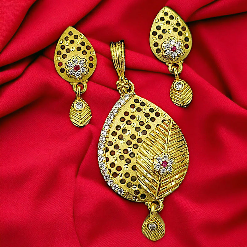 SP Jewellery Gold Plated Austrian Stone Pendant Set