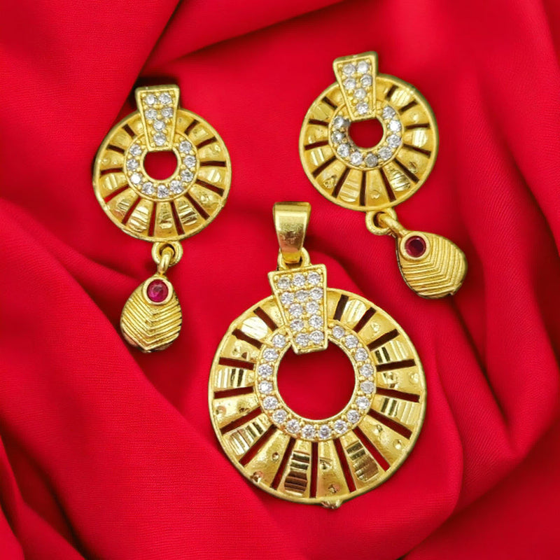 SP Jewellery Gold Plated Austrian Stone Pendant Set