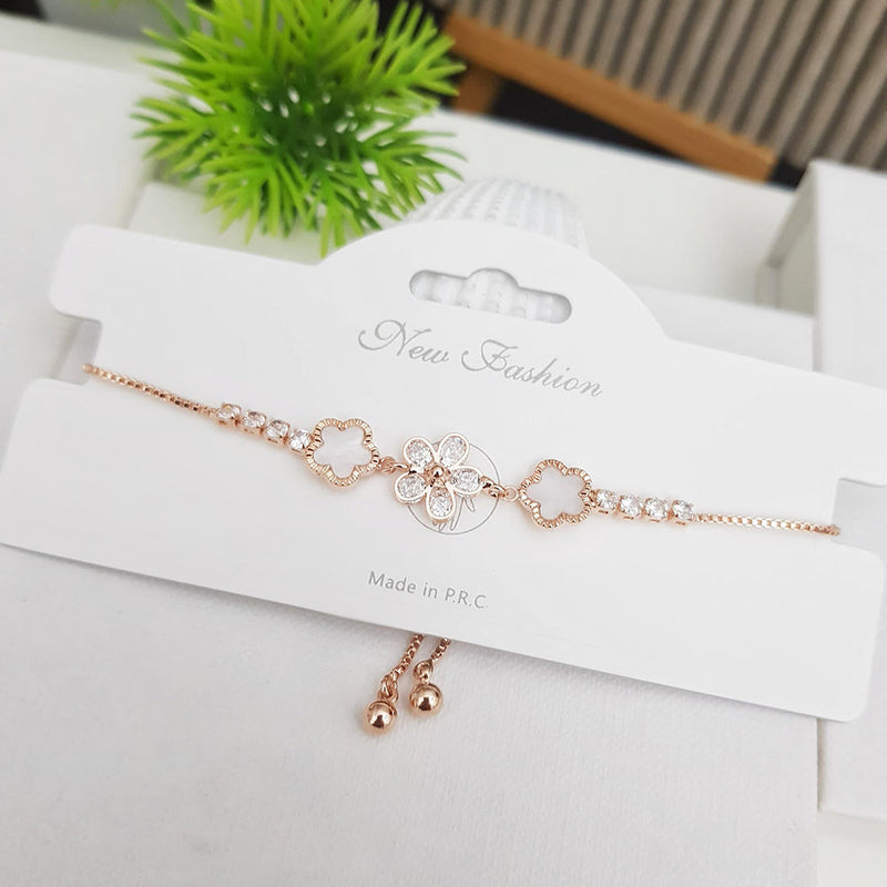 SP Jewellery Rose Gold Plated Austrian Stone Adjustable Bracelet