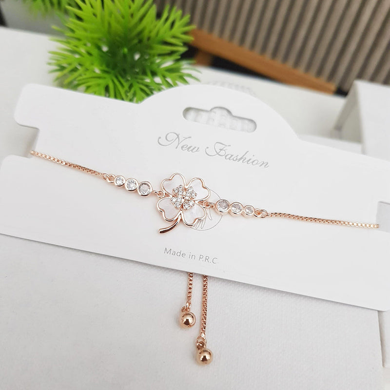 SP Jewellery Rose Gold Plated Austrian Stone Adjustable Bracelet