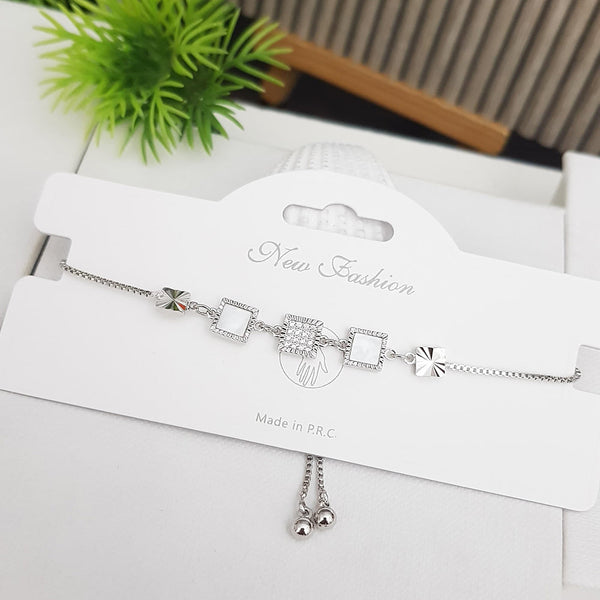 SP Jewellery Silver Plated Austrian Stone Adjustable Bracelet