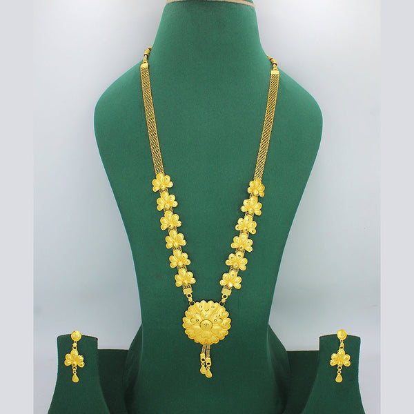 Mahavir Forming Look Gold Plated Long Necklace Set