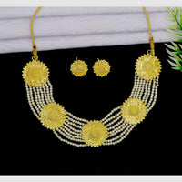 Mahavir Traditional Gold Forming Look Pearl Choker Necklace Set (Pack of 6)