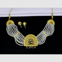Mahavir Traditional Gold Forming Look Pearl Meenakari Choker Necklace Set (Pack of 6)
