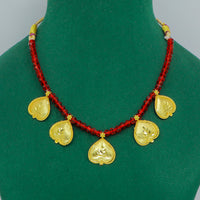 Mahavir Gold Plated Pearl Necklace Set