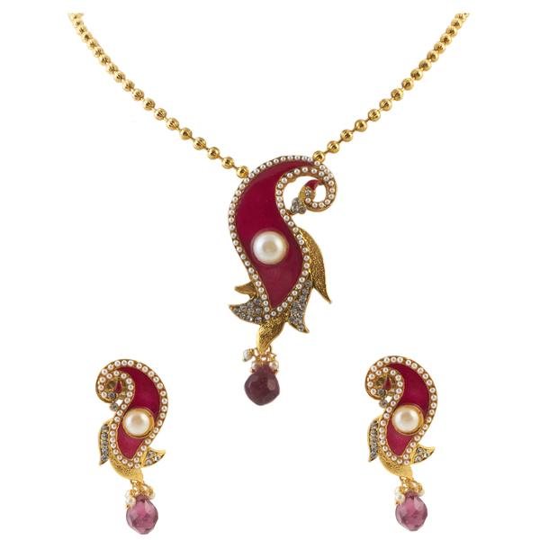 Darshana Jewels Gold Plated Pearl Chain Pendent Set