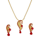 Urthn Gold Plated Austrian Stone Pendant Set