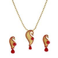 Urthn Gold Plated Austrian Stone Pendant Set