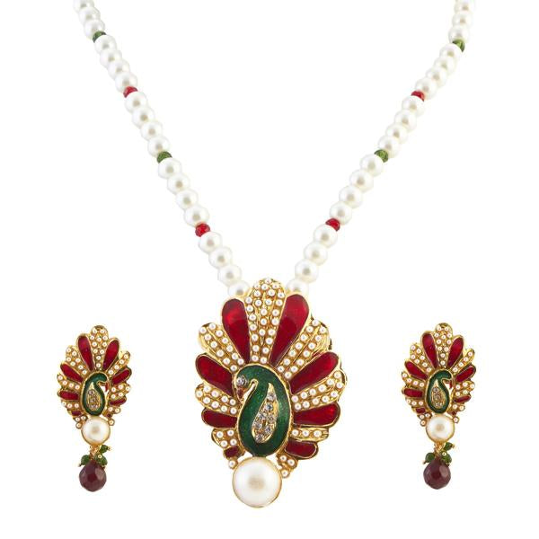 Darshana Jewels Gold Plated Pearl Chain Pendent Set