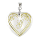 Urthn Alphabet G" Heart Shaped Shell Pendant