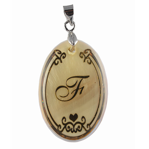 Urthn Alphabet F" Shell Pendant (Pack Of 6)