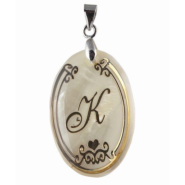 Urthn Alphabet K" Shell Pendant (Pack Of 6)