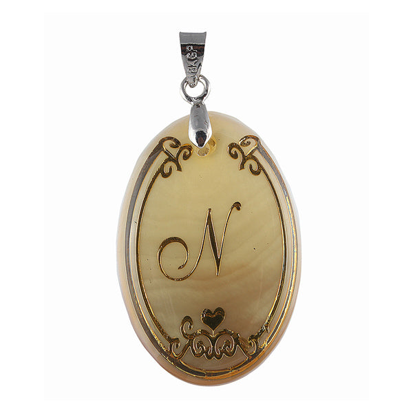 Urthn Alphabet N" Shell Pendant (Pack Of 6)