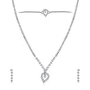 Urthn Austrian Stone Silver Plated Necklaces Set (Pack Of 6)