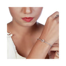 Urthn Austrian Stone Silver Plated Necklace Set With Bracelet (Pack Of 6)