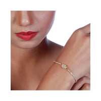 Urthn Gold Plated Stone Necklaces Set with Bracelet (Pack Of 6)