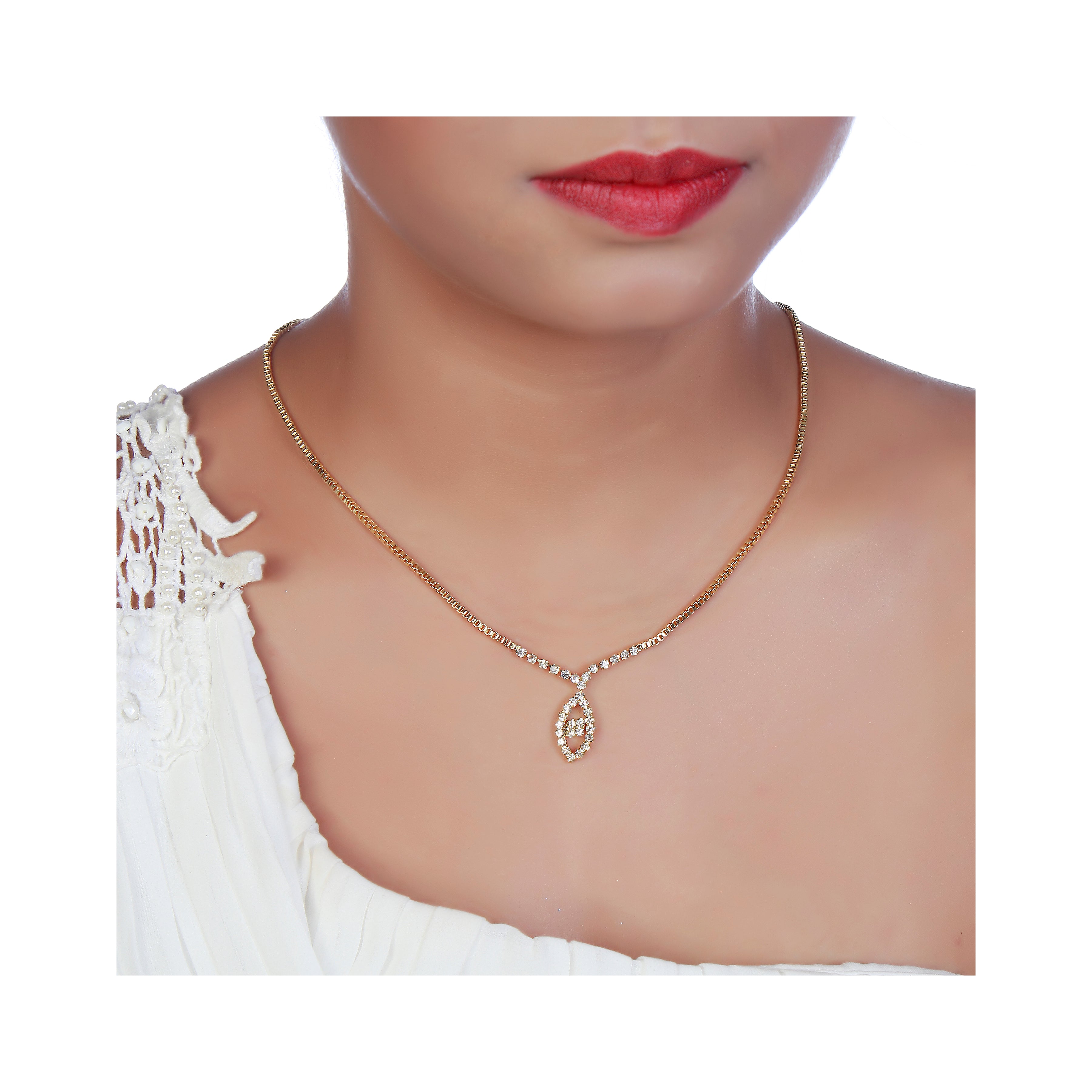 Urthn Gold Plated Necklace Set With Bracelet (Pack Of 6)