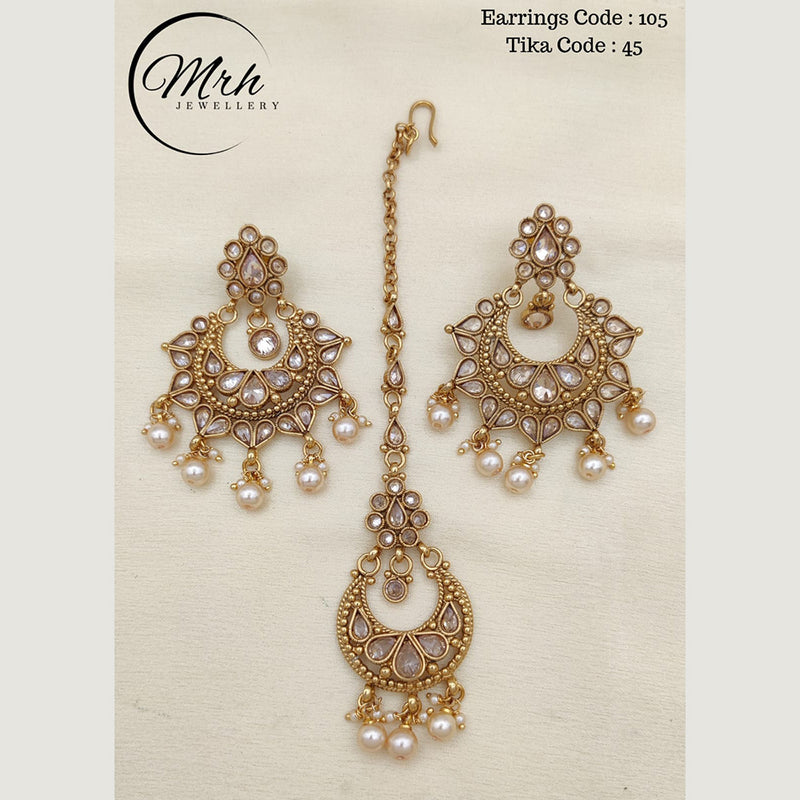 Jewel Addiction Copper Gold Plated Earrings With Mangtikka