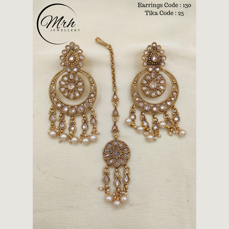 Jewel Addiction Copper Gold Plated Earrings With Mangtikka