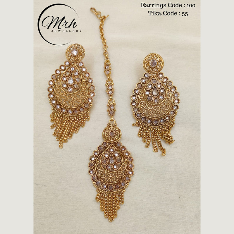 Jewel Addiction Copper Gold Plated Earrings With Mangtikka