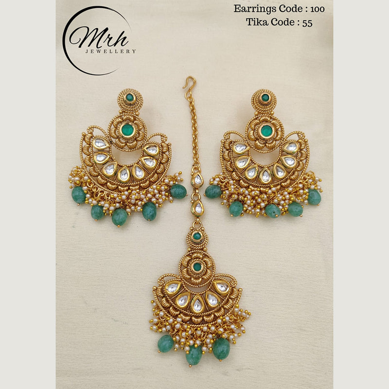 Jewel Addiction Copper Gold Plated Earrings With Mangtikka