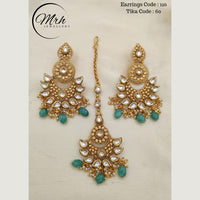 Jewel Addiction Copper Gold Plated Earrings With Mangtikka