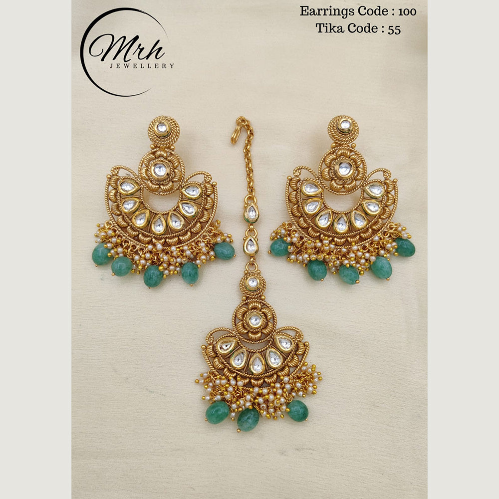 Jewel Addiction Copper Gold Plated Earrings With Mangtikka