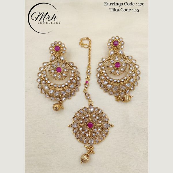 Jewel Addiction Copper Gold Plated Earrings With Mangtikka